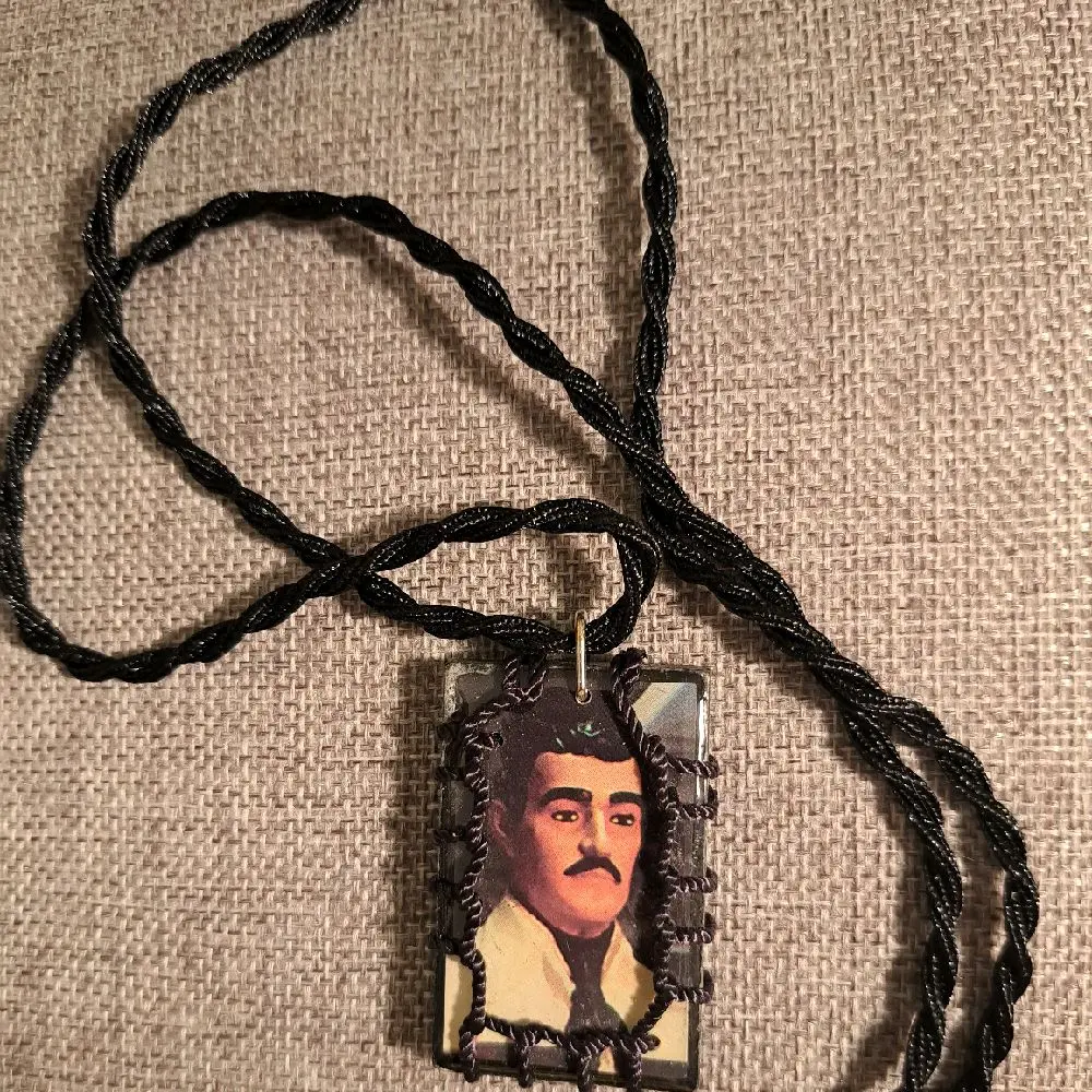 Jesus Malverde Alloy Necklace with Elegant Design, Unique Artifacts, Necklace Chain, Pendant for Daily Female Fulfilled Personal Style