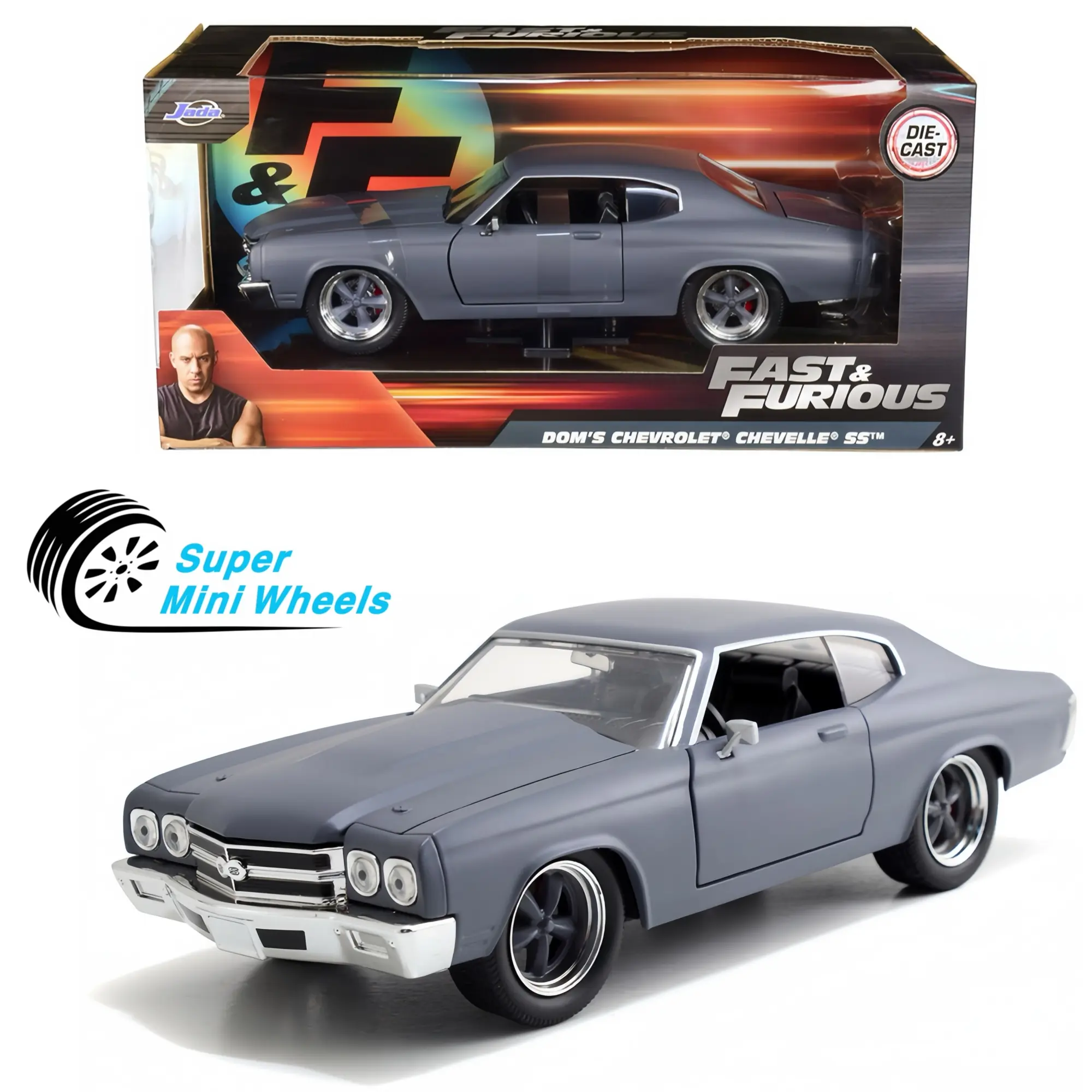 Jada 1:24 Fast & Furious Dom’s Chevrolet Chevelle SS – Primer Grey #97835