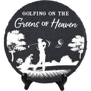 Golfing Memorial Stone, Golfing with Angels, Sympathy  Golfer  Stone for Loss of Grandpa, Father, Husband  Christmas