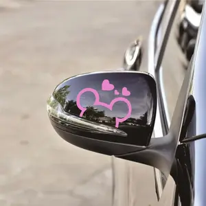 1SET For Car Side Mirrors,  Heart Elements + Sweet Cute Style + Side Mirror-Fit Decor, Turn Items into Soft Cute Vibe, Travel with Healing Presence of "Sweet Style Accompanies"