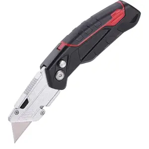 Heavy Duty Utility Knife | Knife Box Cutter & Outdoor Knife | Retractable Foldable EDC Tool w/ SK5 Blades, Anti-Slip Grip + 3 Spare Blades | Perfect for DIY, Camping & Pro Work