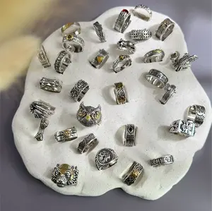 5&10 Mystery Chunky Ring set, Grunge Adjustable Ring, Punk Statement, Animal, Gothic, Boho, Silver, Gold Plated, Funky, Y2K, Boyfriend Gift