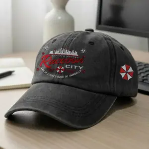 Resident Evil 9 Embroidered Wash Baseball Cap, Zombie Gamer Apparel For Fans, Cosplay Accessory, Survival Horror Fan Gift | 250326.R2986.ID00