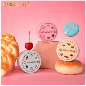 KEVIN&COCO BAKE MY DAY SETTING POWDER - Sweet Dessert Themed Makeup Setting Powder with Cherry & Donut Design