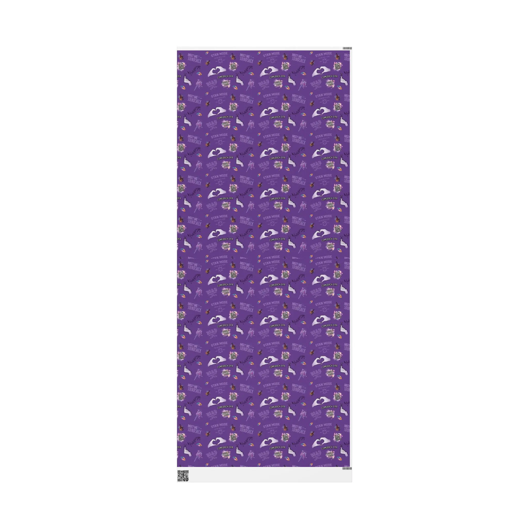 Purple K-pop Wrapping Paper | Fan Gift Wrap with Hidden Debut Detail | Aesthetic Concert Gift
