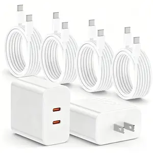 40W Fast Charger for iPhone 16,2Pack Dual Port USB C Charging Block with 4Pack 10FT USB C to USB-C Charger Cord for iPhone 16 15 Plus/16 15 Pro Max/iPad Cellphone Electronic
