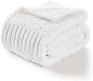 Throw Blanket for Couch-Soft Boho Bed Throw Blanket, White Fleece Cute Tan Fluffy Lightweight Cozy Blanket for Spring(50x60,White)