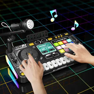 Multifunctional Dj Controller Toy with Microphone & Piano Keys, Music Simulation Toy Box, Musical Enlightenment Toy, Family Entertainment