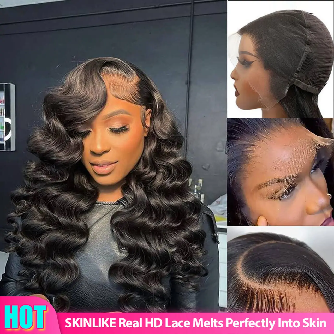 [HOT]Lemoda 13x6 SKINLIKE Real HD Lace Wigs Pre-Pleached Knots 15A 13x4 Body Wave Full Lace Frontal Wigs Brazilian Virgin Human Hair 0.1mm Ultra-thin Tiny Knots Frayed Ends Lace Wig 200% Density summerwins
