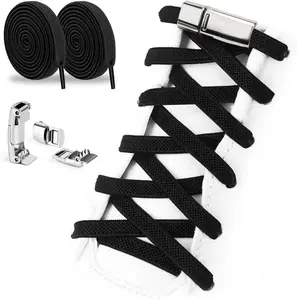 Elastic Shoe Laces - No Tie Shoelaces with Magnetic Lock System for Adults & Kids Sneakers Comfortable Convenient Design