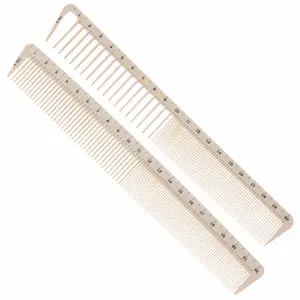 Professional Anti-Static Hair Cutting Comb Set with Measuring Ruler, Salon Stylist Barber Tools, Precision Haircut Combs