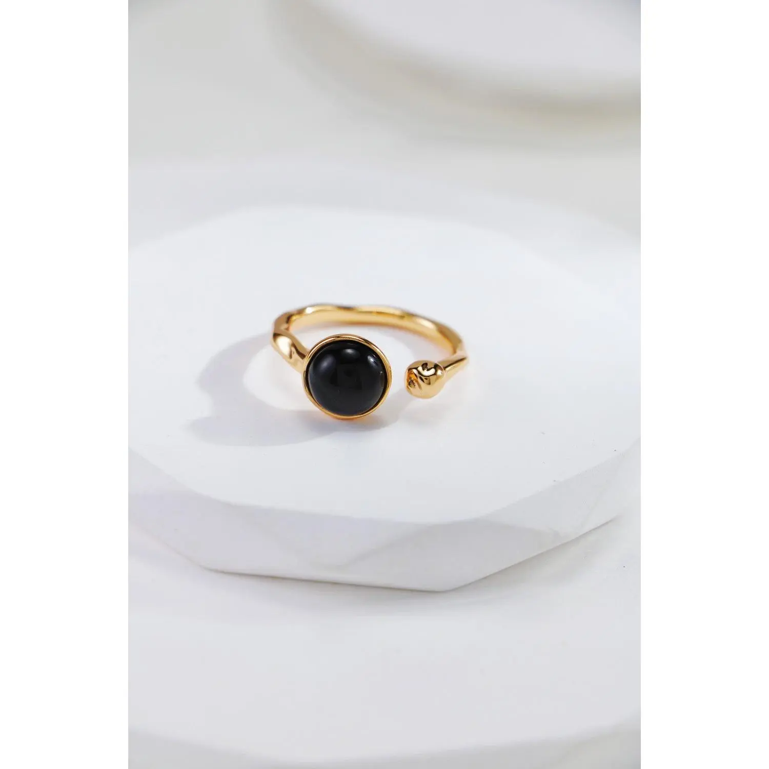 MOLTEN BLACK ONYX OPEN RING