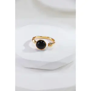 MOLTEN BLACK ONYX OPEN RING