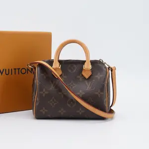 Pre-owned Louis Vuitton pvc Crossbody Bags Nano Speedy Monogram Shoulder Bag BGP225512