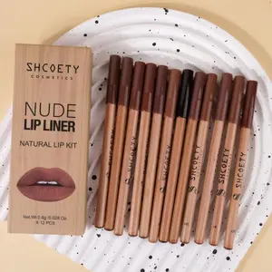 Easy Coloring Lip Liner Pencil Set, Lippie Pencils, 12pcs/box Matte Lip Liners, Long-Lasting Matte Lipliner for All Occasions, Lip Makeup Cosmetic Kit, Lip Product, Lipstick Liner