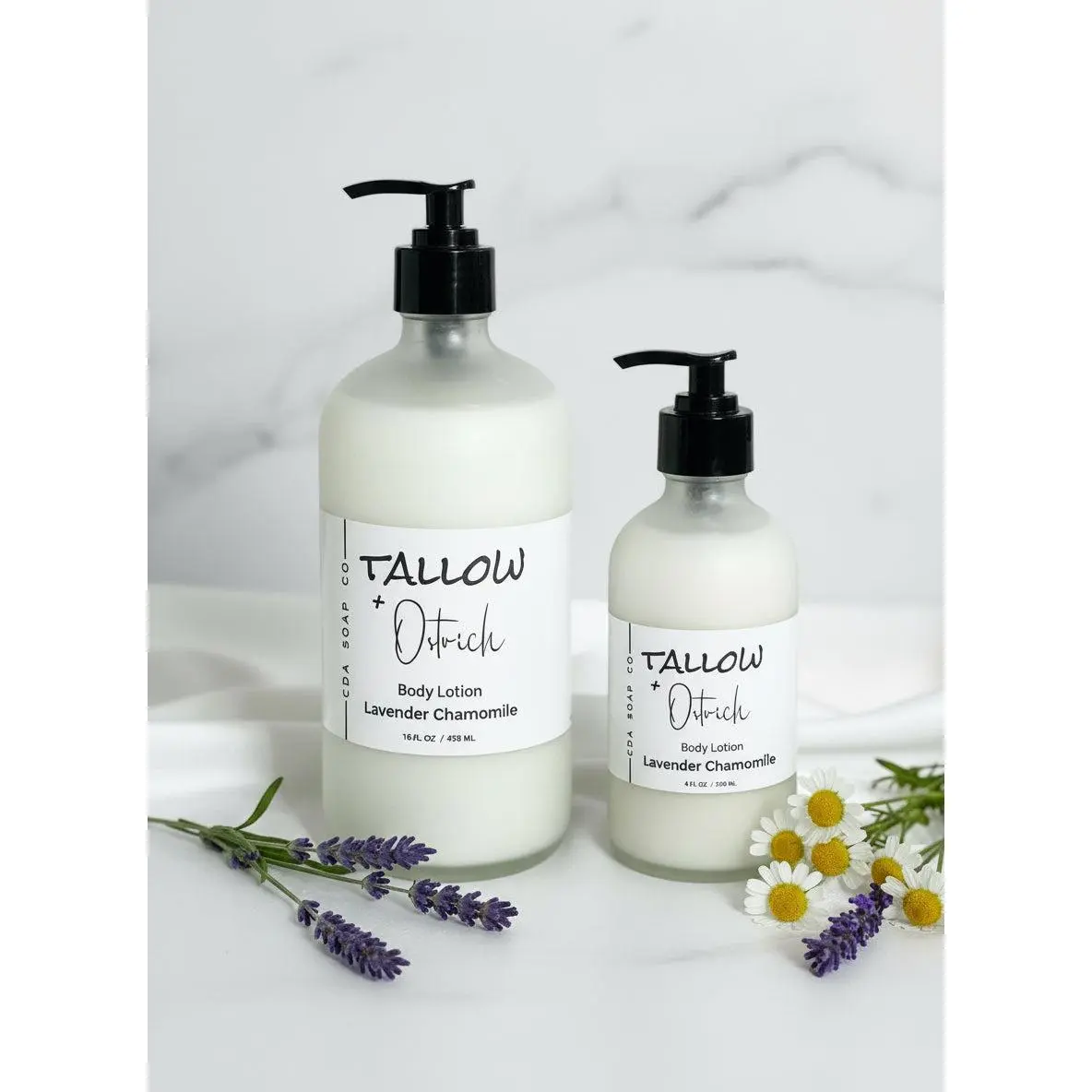 Luxury Lavender Chamomile Tallow-Ostrich Body Lotion, Floral Sensitive Skin Body Care Moisturizer, Vitamins, Scent