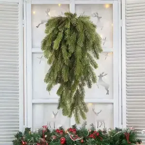 2pcs/3pcs Artificial Pine Needles Christmas Decor, Fake Pine Branch Wreath Wall Hanging, Ideal for Holiday Parties and Home Decoration