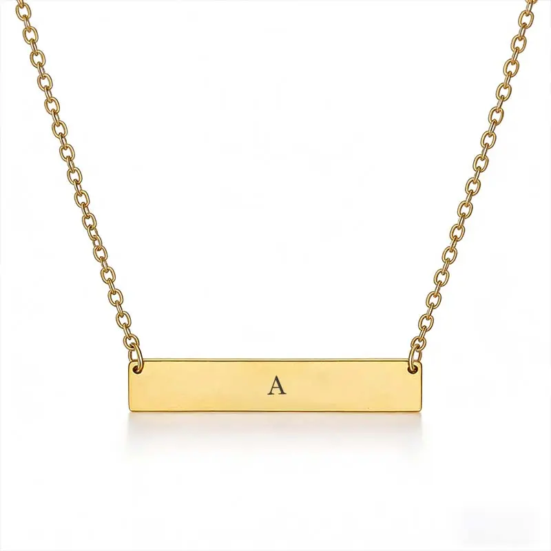 Personalized Signature Bar Necklace – Minimalist Love Lab Custom Name Pendant in High-Quality Titanium Steel | Timeless Keepsake Jewelry for Her | Delicate Gift for Mother’s Day, Anniversaries & Special Milestones