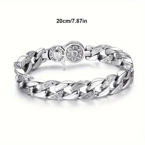 925 Sterling Silver Bracelet for Men and Women Classic Chain Design Durable Fashion Jewelry Perfect for Daily Wear Parties or Gift for Family and Friends Elegant Minimalist Accessory for Every Occasion