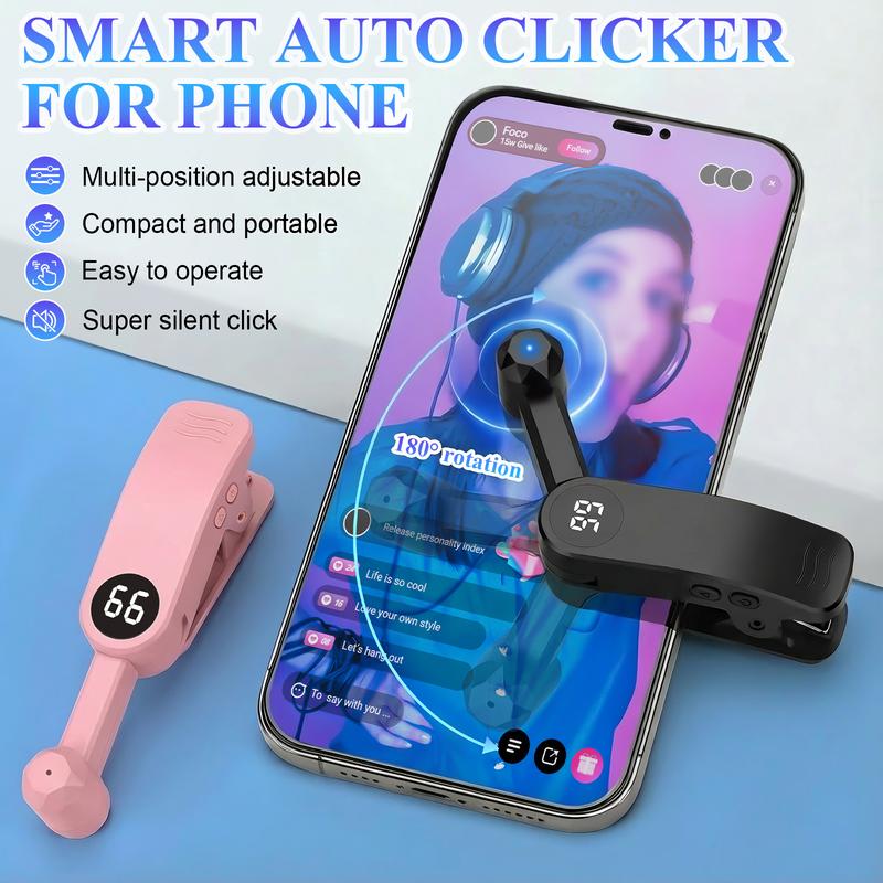 2026 New Smart Automatic Screen Clicker, Rechargeable Auto Tapper Clicker for Phones, -10–99 Speed Adjustable Fast Tap Simulator for Game, Live Likes & Shopping