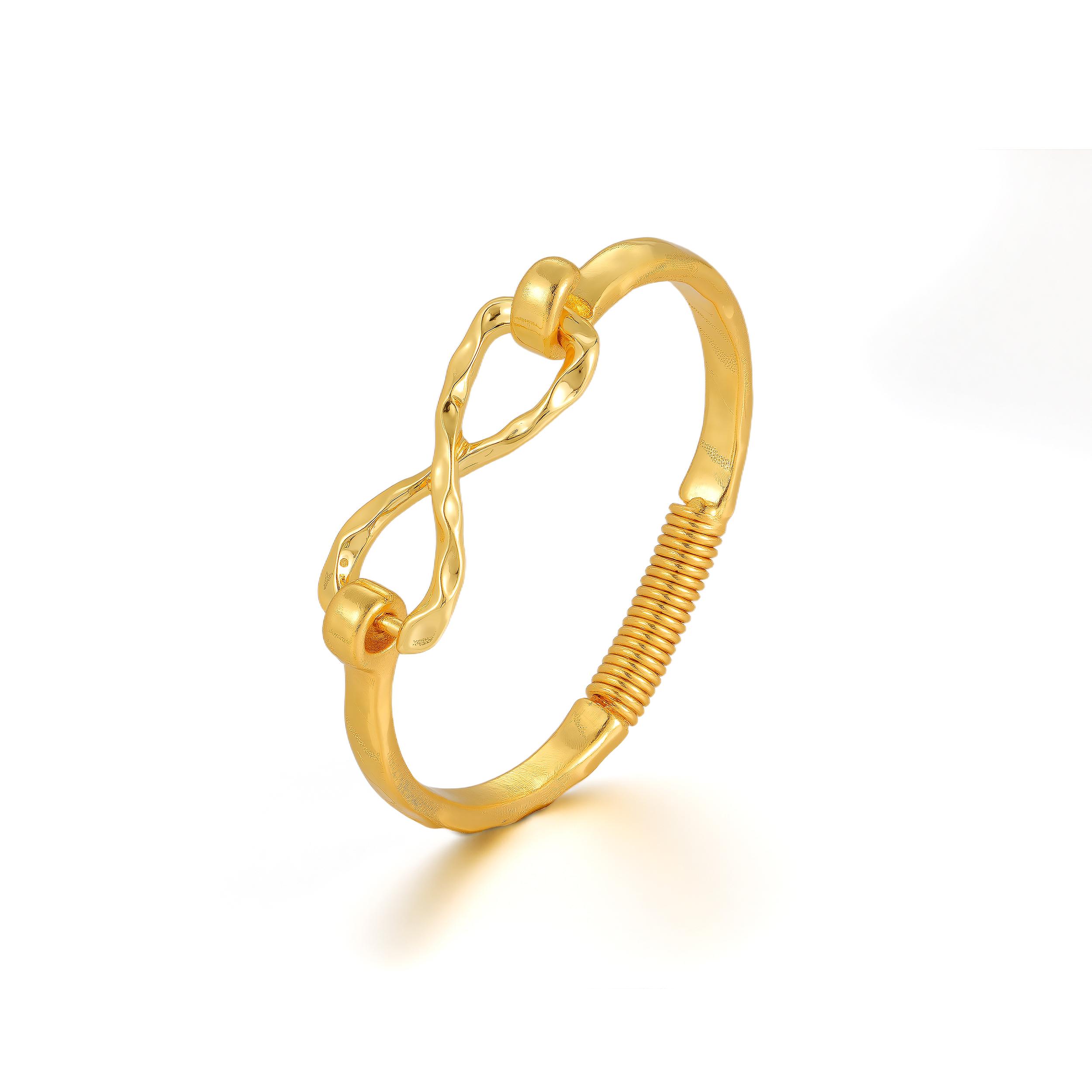 Tewiky 14K Gold-Plated Adjustable Spring Bracelet with Paperclip Symbol Design for Women Perfect for Daily Outfits Mother's Day Gift