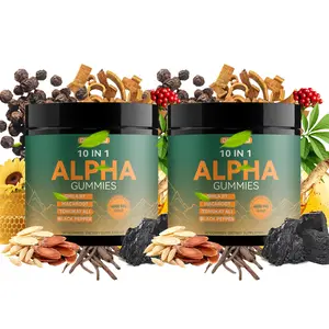 Alpha 10-in-1 Shilajit Gummies | Boosts Endurance & Focus | Ashwagandha, Tongkat Ali, Maca | Sugar-Free Formula | Vegan-Friendly | 30-Count