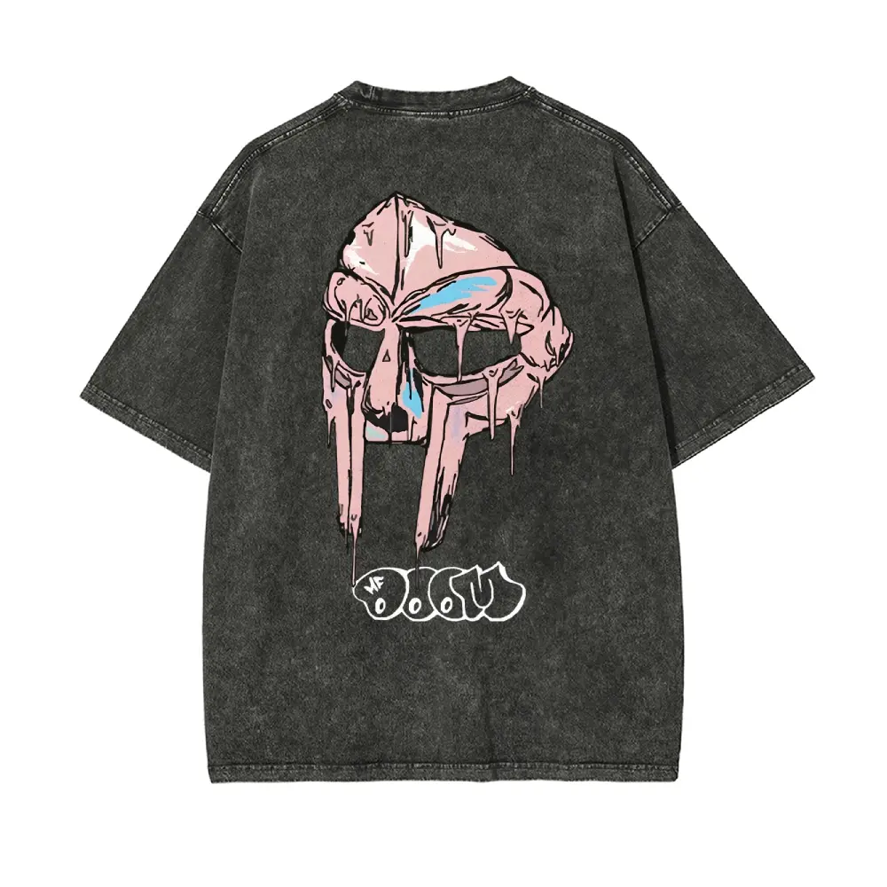 Vintage MF Doom Graphic T-Shirt, Unisex Oversized 100% Cotton Streetwear, Soft Washed Shortsleeve Hip Hop Top, Menswear, Simple, Vintage Graphic Tees, All Seasons, Graphic Print