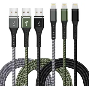 [Apple MFi Certified] for iPhone Charger Fast Charging 3-Pack 3FT Lightning Cable Nylon Braided iPhone Charger Cord Compatible with iPhone 14 13 12 11 Pro Max XR XS X 8 7 6 Plus SE iPad and More 3FT
