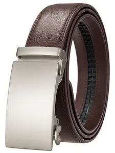 High Quality Belt for Men Genuine Leather Belts, Business Casual Belt, Adjustable No Hole Waist Straps for Men, Alloy Automatic Buckle Belt for Jeans