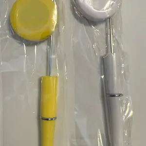 Badge reel attached to beaded pen