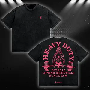 HEAVY DUTY Lifting Essentials Oversized Washed T-Shirt, Wommen Workout Fitness Shirt, Gym Apparel, Workout Wear, Training Men's Top, Aesthetic Shirt, Discipline, Strength, Focus