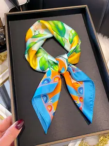 Women's Elegant Fruit Print Scarf, Breathable Multifunctional Headband/bandana/scarf/purse Accessory, Versatile Hair Decor for Daily Style