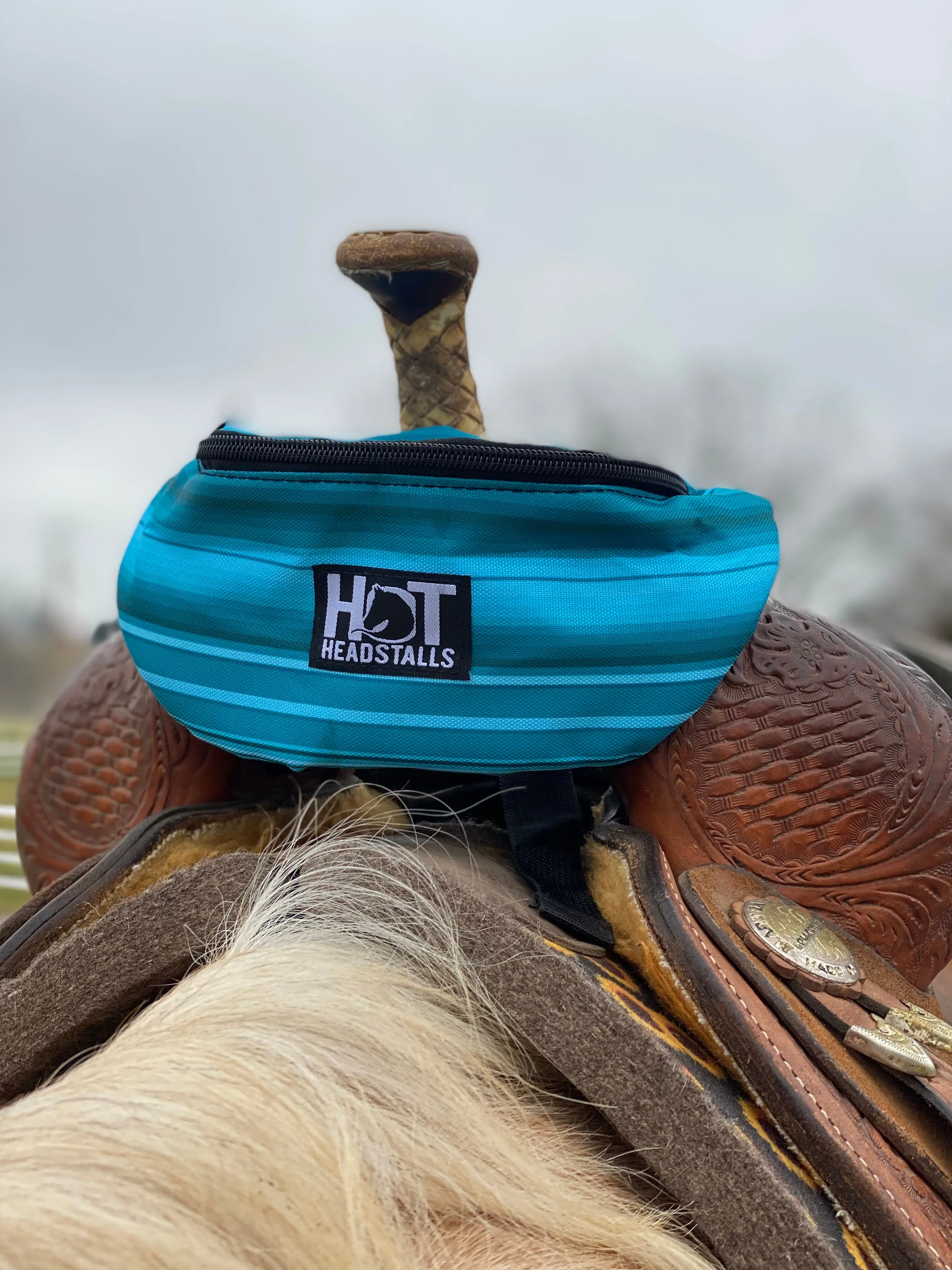 Teal Serape Saddle Pouch