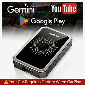 LAMTTO Gemini AI Wireless CarPlay Adapter with Google Play Store,  (Netflix/YouTube/TikTok & Various Apps), Factory Wired CarPlay/Android Auto Vehicles [No pre-2016 Support] ,Android Radio Box Turn Your Car Screen Into Tablet- Exclusive fathersdaygift