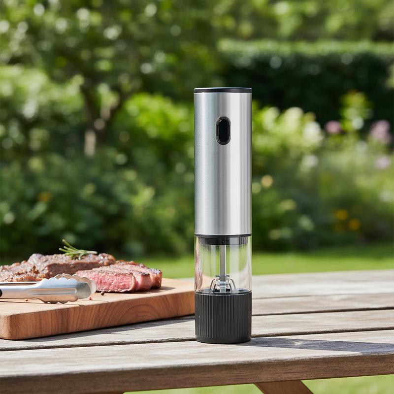 Automatic Salt and Pepper Grinder, Rechargeable Electric Spice Mill, LED Light Base, Large Capacity, Adjustable Coarseness, Self-Adjusting, Kitchen Utensils Set, New Year Gift, Home Kitchen