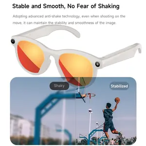 Smart Glasses for Women Men, 2MP HD Camera Anti-Shake Video Recording AI Glasses, AI Voice Assistant Ai Object Recognition Hands-Free Call Music Control Sunglasses 40g Ultra-Lightweight Multifunction Smart Glasses
