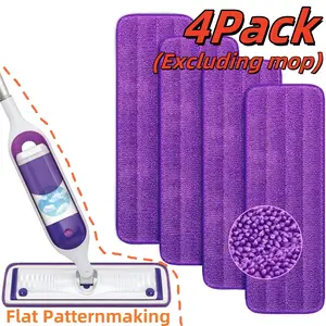 4Pack Reusable Microfiber Mop Pads for Swiffer PowerMop, Power Mop Pads Refills for 13 ''-15 '' Spray Mop, Machine Washable Pad Replacement for Multi-Surface Floor Cleaning (15.7x 5.1inch) Excluding Mop Disposable