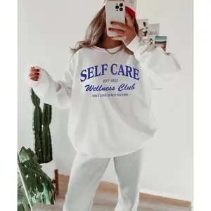 Self Care Wellness Club T-Shirt / Sweatshirt /Hoodie , Self Care Sweatshirt Mental health BSelf love Retro Sweater Fabric