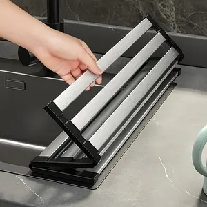 1 piece of luxurious rolled up stainless steel dish drying rack - space saving, multifunctional, sink design, portable, rolled up, rust proof, easy to clean, kitchen sink organizer, dish drying rack | modern kitchen accessories | durable kitchen supplies