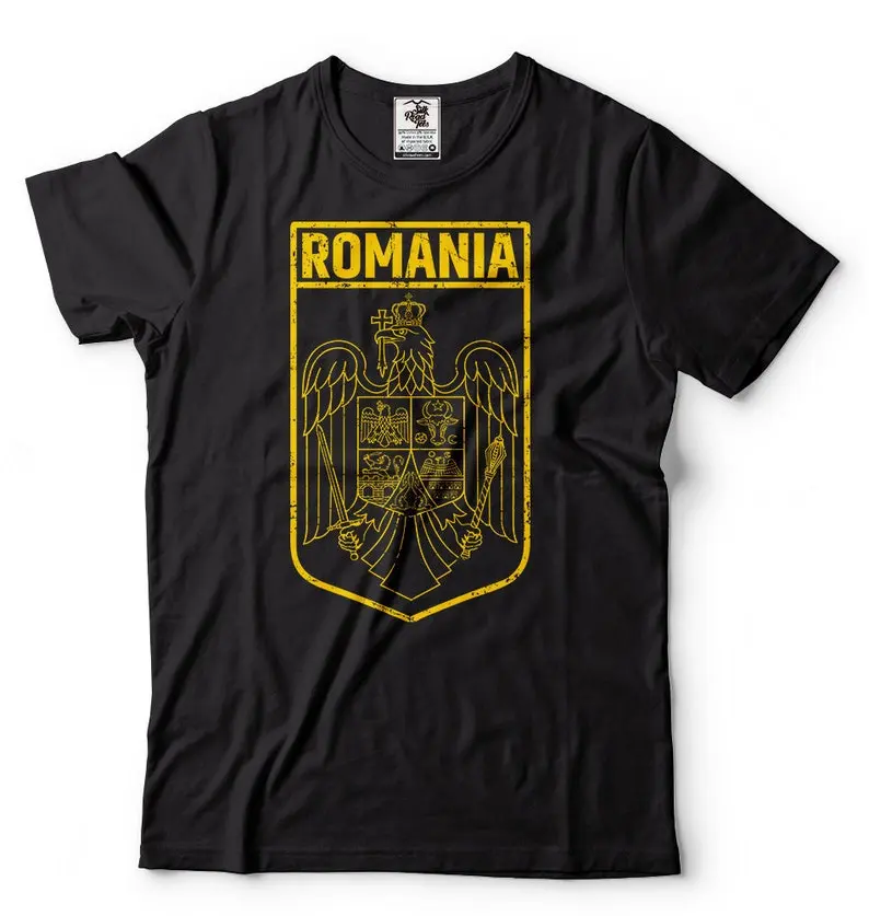Romania T-shirt Romanian heritage flag Tee shirt Coat of arms national day tee shirt Mens Unisex Tee shirt