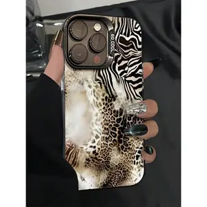 Zebra and leopard print phone case, the product is a 2D image, compatible with iPhone 11/17/16/15/14/13/12/11/X/XS/XSMAX/16E, perfect as a Christmas gift for friends, family, or yourself.