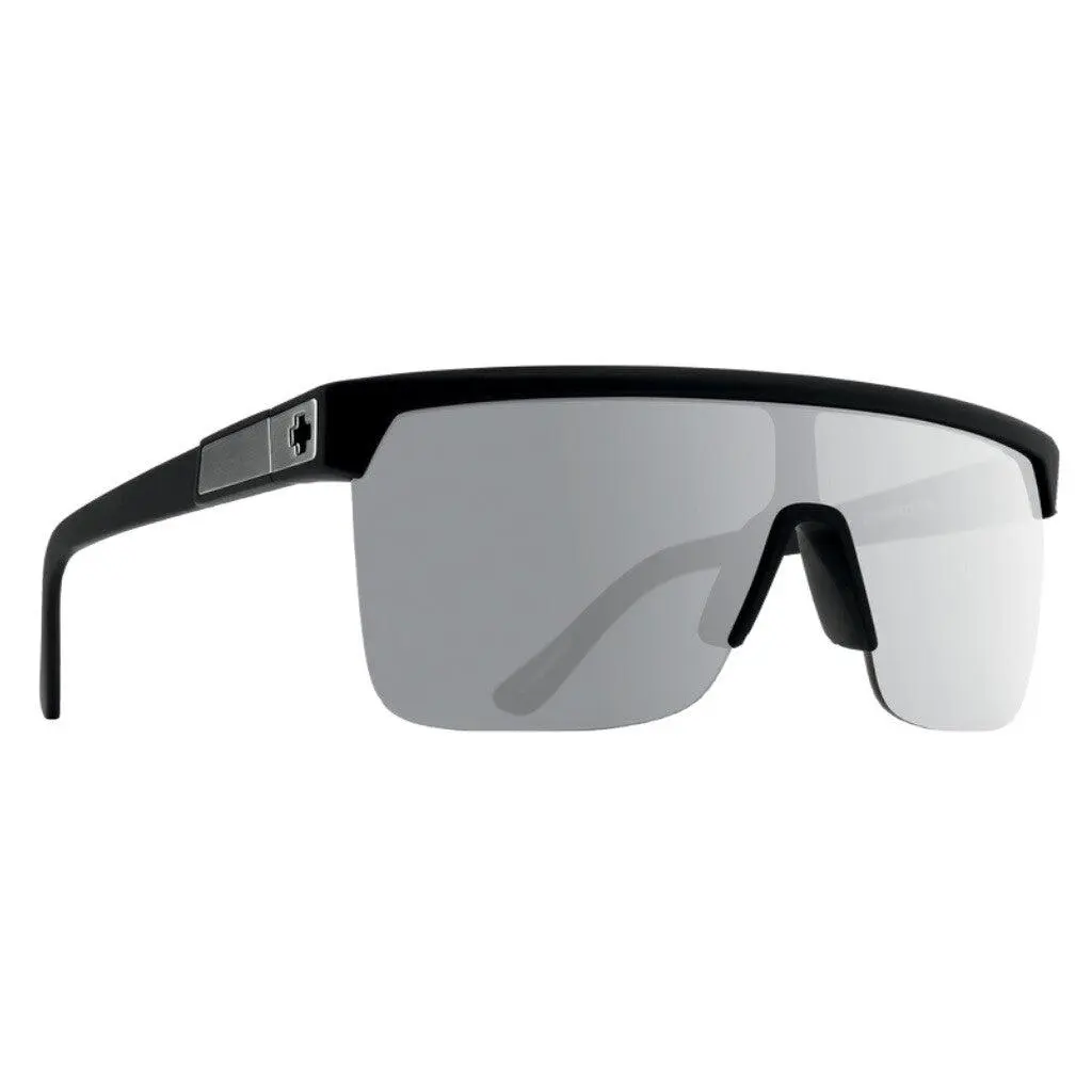 Spy Optic FLYNN 5050 Sunglasses - Soft Matte Black / HD+ POLARIZED Silver Mirror Lens