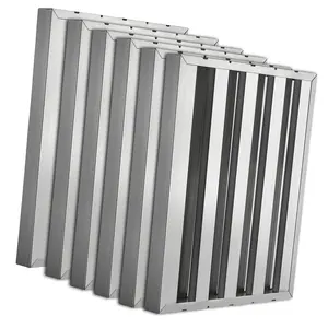 Garvee Commercial Range Hood Filter for Microwave, 430 Stainless Steel 5 Grooves Grease Rated, Heavy Duty Exhaust Vent Replacement Filter, Pack of 6，19.5x15.5x1.9 Inch