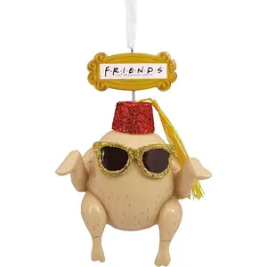 Friends Turkey in Fez and Sunglasses Christmas Ornament, Resin