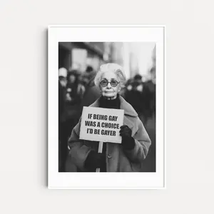 Lesbian Pride Wall Art, Gay Pride Poster, If Being Gay Was a Choice I'd Be Gayer, Pride Gifts, Gay Rights Art Print, Minimal Poster Feminism, Room Decor, Unframed