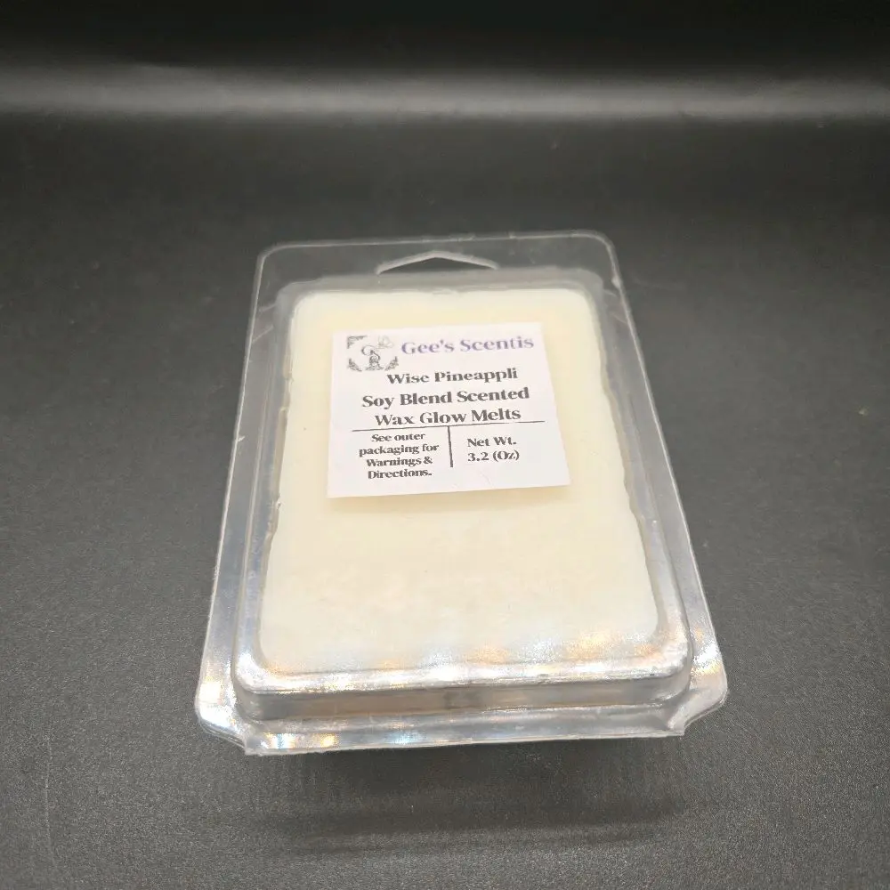 Gee's Scentis Wise Pineappli Soy Blend Scented Wax Glow Melts Hand Poured with Love and Intention Premium Fragrance Oils Pineapple Sage Scent 6 Pack