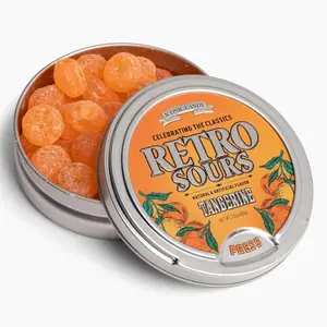 Iconic Candy Retro Sours Tangerine Hard Tangy Candy in Iconic Aluminum Tins USA Made Nostalgic Fun & Intense Sour Kick