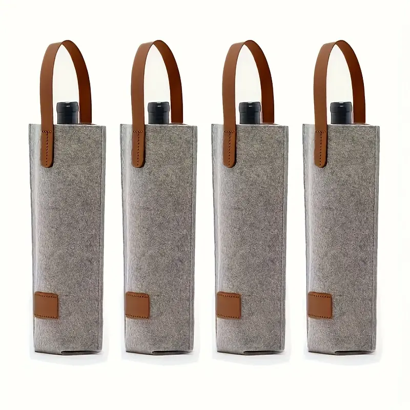 4 red wine tote bags, strong carrying capacity, packaging, gift giving