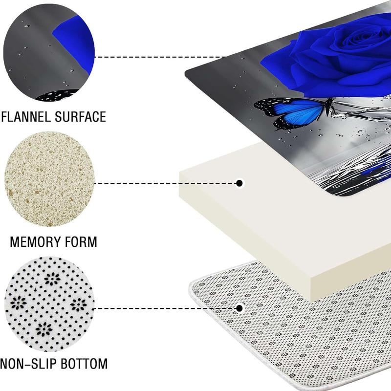 1/4pcs Watercolor Rose Shower Curtain Set - Includes Non-Slip Bathroom Mat, Toilet U-Shaped Pad, Toilet Seat Cover, Decor & Bathtub Divider with 12 Hooks Perfect for Housewarming & Christmas Gifts