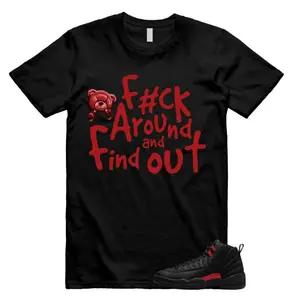 F Funny Shirt To Match 12 Bloodline Black Varsity Red, 12 Bloodline Matching T-Shirt, Black Shirt Match Sneaker, Cotton Unisex Graphic T-Shirt